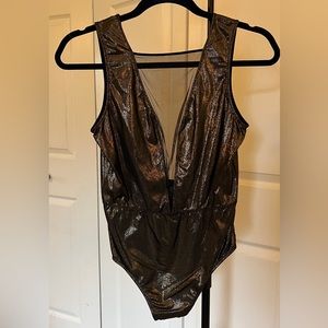 Victoria’s Secret black, metallic bodysuit, size medium